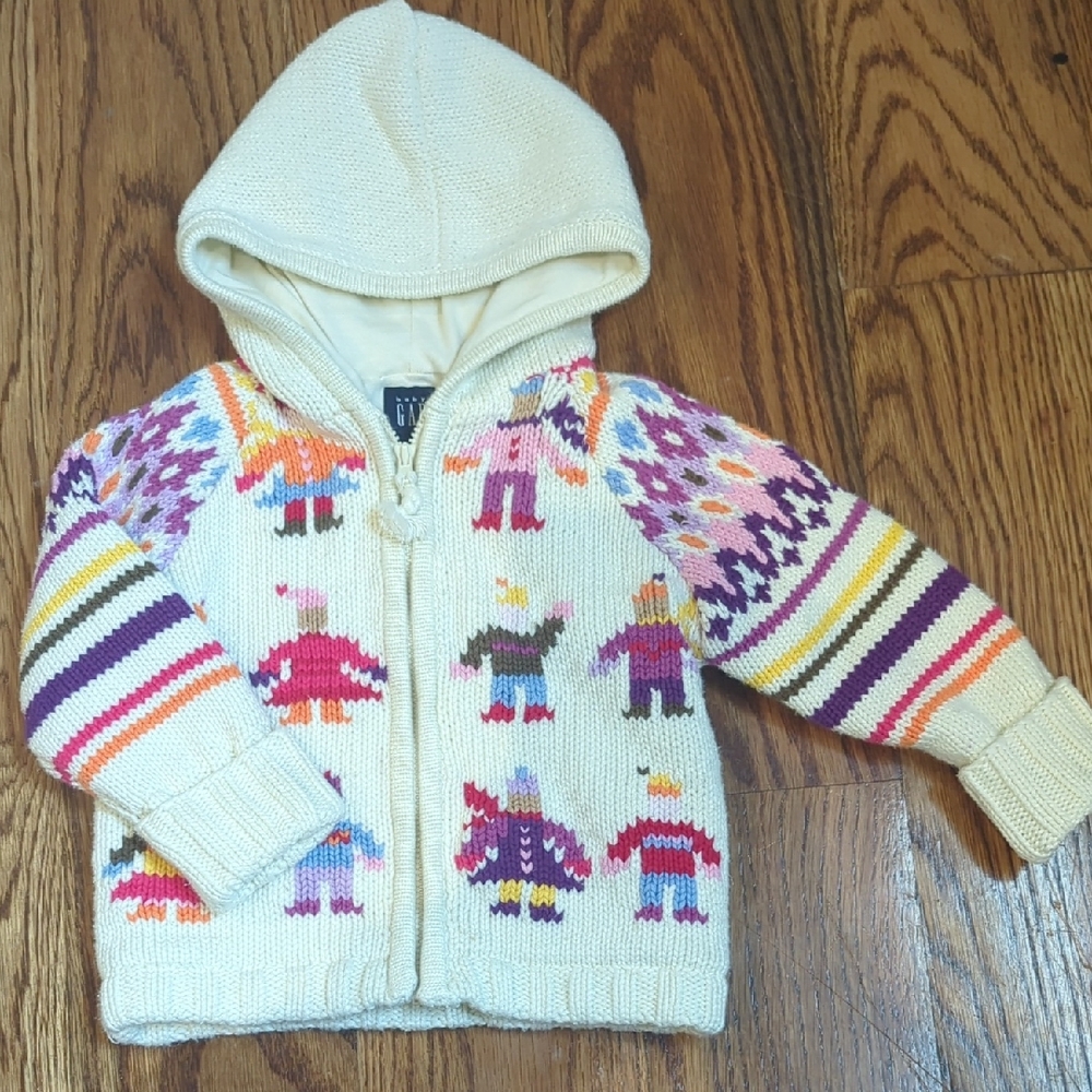 Baby GAP Colorful Knit Hooded Kids Sweater